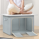Aibaijia (aibaijia) solid color Oxford cloth steel frame storage box clothing foldable storage box moving quilt clothing storage box home gray (single window) 100L (60*42*40cm)