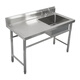 Commercial stainless steel sink with stand kitchen single and double sinks for washing dishes and vegetables wash basin with platform canteen extra thick 120*60*80 single pool right platform