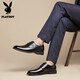 Chaussures en cuir playboy Clothing formel de commerce de repos de printemps top top coquette mariée Fashion Chaussures pour hommes Chaussures en cuir masculin 1591 noir 37