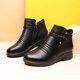 Rote Libelle Frauenschuhe Winter echte Leder Mutter Baumwollschuhe Frauen Wolle und Vlies mittleren und älteren Kurzstiefel Frauen nicht schlupfhafte Baumwollschuhe Frauen Schwarz WTC9277 37