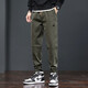 Charluoel Casual Hosen Herren Frühlings- und Herbststil Hosen Herren Krawatten Harem Hosen Sporthosen Herren Neun-Punkte-Tide Long Hosen 689 Military Green L (110-125jin [Jin gleich 0,5 kg]))