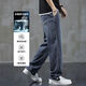 Lanfulun 2024 Herbst Jeans Herbst und Winter lose geradlinige Weitbeinhosen Amerikanische Modemarke Casual Long Hosen H1048 Hellblau Ein Size S empfohlen 80-Jin [Jin entspricht 0,5 kg]