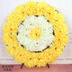Wreath Qingming Festival Chrysanthemum Small Wreath Sacrifice Small Plastic Memorial Service Tomb Sweeping Supplies In Front of the Tomb 23CM Extra Large Autumn Chrysanthemum Yellow and White One Each