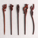 Mengyi ancient style long hairpin extended red sandalwood hairpin advanced Hanfu modern wooden hairpin dark plum