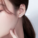 Bai Qixin's silver earrings, sterling silver zircon screws, ear bone nails, women's ultra-flash high-end earrings to support pierced ears without removing them while sleeping, flash diamond silver earrings 4mm