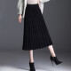 Yalu Free and Easy Skirt Women's A-Line Pleated Half Mid-length Skirt Women's Fashion Spring WWY1070 Black One Size