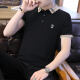 BABIBOY summer POLO shirt t-shirt men's collared short-sleeved lapel plaid embroidery slim trend men's 2020 summer wear 9909 black XL