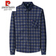 Pier Cardin plus Velvet Coton épaissi de la chemise à manches longues pour les hommes en hiver d'âge moyen sans chemise chaude de papa chaude et anti-rideaux pour les hommes Gris foncé 6626 (plus) épaissis 165 / m / 39 suggère 100-115jin [Jin est égal à 0,5 kg]