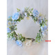 VAN CRUDE ANNORA garland headdress forest style handmade flowers fairy bridal headdress simulated blue garland photo studio travel shooting location bridesmaid green leaf pointed garland