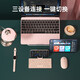 B.O.W Hangshi HB199 wireless three-bluetooth folding keyboard metal charging ultra-thin portable mobile phone iPad office universal keyboard gray-black