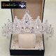 Qianlingu Bridal Crown Three-piece Wedding Dress Headdress 2020 New Korean Baroque Adult Women's Jewelry Princess Wedding Crown Three-piece Set Earring + Double-layer White Veil