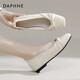 Daphne (Daphne) offizielle Single-Schuhe für Frauen 2025 Französisch und Herbst Neue französische sanfte Mutterschuhe flacher Sohle flacher Mund Einspitzenschuhe für Frauen Aprikosenfarbe [flache Sohle bequeme Einzelschuhe] 37