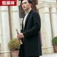 恒源祥双面呢大衣男中长款羊毛大衣外套 51DY1889 黑色 170/88A 