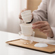 Su's Ceramic Travel Tea Set Chinese White Mutton Fat Jade Convenient Tea Set Quick Cup Set