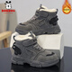 Babudou boys' large cotton shoes winter new waterproof plus velvet thickened snow boots girls' shoes warm non-slip children's Martin boots khaki color 35 yards inner length about 22.5CM
