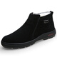 Zapatos de algodón para hombres de Xichi Winter Lana de cuero genuina más Velvet Cálido de piel caliente Zapatos de cuero de cuero es deslizante Capital de algodón alto 9855 Side Black Side 41