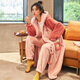 Delia coral velvet pajamas for women in winter plus velvet thickened nightgown for mid-length student cartoon autumn home clothes two-piece set 9921 2XL code (recommended 140-160Jin [Jin equals 0.5 kg])