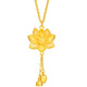 Saturday Fu 5G craftsmanship gold necklace women's lotus pure gold pendant set chain price A0612688 about 4.78g 40+5cm