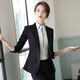 Jian Ting suit suit for women professional formal wear 2026 spring and autumn new temperament women's suit jacket high-end hotel work clothes one button dark blue suit pants + gray blue shirt 3XL slim fit recommended 129Jin Jin equals 0.5kg -138Jin Jin equals 0.5kg