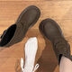 Nine-inch sunny small retro British style thick-soled Martin boots for women early autumn new height-enhancing slim and versatile retro short boots Retro British style Martin boots dark brown 38