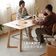 Genji Muyu solid wood large simple oak desk rectangular table home dining table (walnut color) 1.4 meters desk