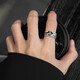 Meng Keduo dark style starburst ring men's niche design simple light luxury ring high-end open ring female tail ring gift starburst ring two-piece set