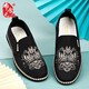 Busheyuan (Busheyuan) Chaussures de planche décontractées pour hommes bas pour le haut à plat un pied Boulou, jeune vieux Pékin Chaussures en tissu 331-1233 noir 41