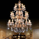 European style all-copper jade crystal chandelier luxury villa living room bedroom lamp hotel hall duplex floor chandelier 10-head all-copper jade crystal lamp