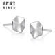 Ming brand jewelry platinum earrings PT950 edge block hexagon fashion simple earrings BFH0082 platinum earrings about 1.14 grams