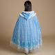 Bear Elf Frozen Cloak Princess Aisha Châle avec manteau pour enfants pour l'extérieur de la taille du manteau de velours coréen bleu de fils de fils d'été (recommandé d'être environ 90-120 de haut)