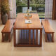 Yiyao nueva mesa de comedor y silla de estilo chino Combinación Sala de estar simple Mesa de comedor de plato grande Tabla de lectura de trabajo Integrado CR9901# Nuez Tabla individual 180x80x75cm