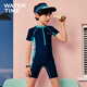 WATERTIME children's swimsuit boy summer one-piece sun protection medium and large children's swimsuit 2024 new boys' swimsuit jungle dinosaur one-piece 135-145cm weight 29-36kg10 years old