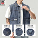 Aemape Apple Denim Vest Herrenjacke European und American Trendy Frühling großer Taschenhülsen und Mode Marke Vest Horse Clip 9215# Blue 4xl (Empfohlen 210 230jin [Jin gleich 0,5 kg])