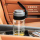 Sino Glass Cup Einschichtiger verdickter Herrenwasserbecher Wärme-resistenter transparenter Tee Tasse Frauen große Kapazität Tasse 695 ml schwarze Seilbecherabdeckung Glas 60 60