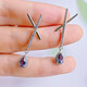 Shilian pattern sample simple geometric design s925 international standard silver inlaid natural tanzanite stud earrings