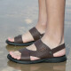 
Camel dynamic German camel dynamic sandals men's toe layer cowhide beach shoes trendy summer men's casual breathable non-slip sandals two-wear brown 698 (leather shoe size) 42