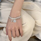 
Wu Ji versatile simple sterling silver three-layer round brand pendant bracelet bracelet light luxury niche exquisite gift for girlfriend best friend hand jewelry three-layer bracelet