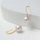 Queen of Pearls 18K gold round freshwater pearl earrings 8.5-9mm pearl ear hooks birthday gift for women