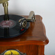 BLACKNOTE Jinmo gramophone retro living room European-style vinyl record player Bluetooth old-fashioned antique flow sound machine solid wood gramophone 206 brown drawer copper speaker + CD + turbine + double subwoofer