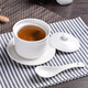 Bethes Ceramic Bowl Stew Cup Waterproof Stew Cup Soup Cup Steamed Egg Custard Bowl Steaming Cup Earthen Pot Stew Cup Yan Cup Covered Spoon and Sauce 420ml