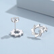 TTMIX platinum pt950 earrings for women, white gold whirling windmill earrings, shiny earrings for my wife 3.3-3.5g