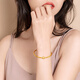 六福珠宝足金520告白密码黄金手镯女款空心开口弹力 计价 A03TBGB0005 60mm-12.40克(含工费831元)