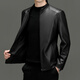 Hengyuanxiang Genuine Leather Jacket Men's 2025 Autumn and Winter New Style Goat Leather Stand Collar Slim Fashion Jacket Top Brand Picture Color XL 180