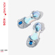 Aokang Aokang children's shoes girls crystal shoes 2025 summer new style Princess Elsa shoes fashionable soft sole shoes girls sandals blue 26