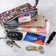 Mangcang three zipper fabric wrist clutch bag women fashion versatile cartoon student bag long change key mobile phone bag style love