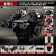 Soldat tactique Fast Quadruple Night Vision Device Set Communication Collet Tactical Fans militaires Collectionne les périphériques de gibier de haute précision Casque noir + Écouteurs + couvercle de casque unique (54-58 cm)