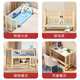 Ailichi folding crib solid wood paintless baby splicing bed multi-functional crib removable shaker bed + latex brown mat + crown five-piece set (note) large bed (118*68)