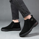 Zapatos de algodón para hombres de Xichi Winter Lana de cuero genuina más Velvet Cálido de piel caliente Zapatos de cuero de cuero es deslizante Capital de algodón alto 9855 Side Black Side 41