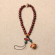 Ding fei chinesischer Stil kleines Blatt rotes Sandelholz Mobiltelefonkette Lanyard für Männer und Frauen kurzes Handgelenk Lanyard Pfirsich Holz Glockenbeutel Anhänger Sandelholz Mobiltelefon Hang A21-308
