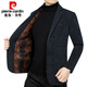 皮尔卡丹（pierre cardin）高端加绒加厚羊毛呢西装外套男秋冬季2024新款中年休闲西服 咖色F710 M 170尺码【95-118斤】